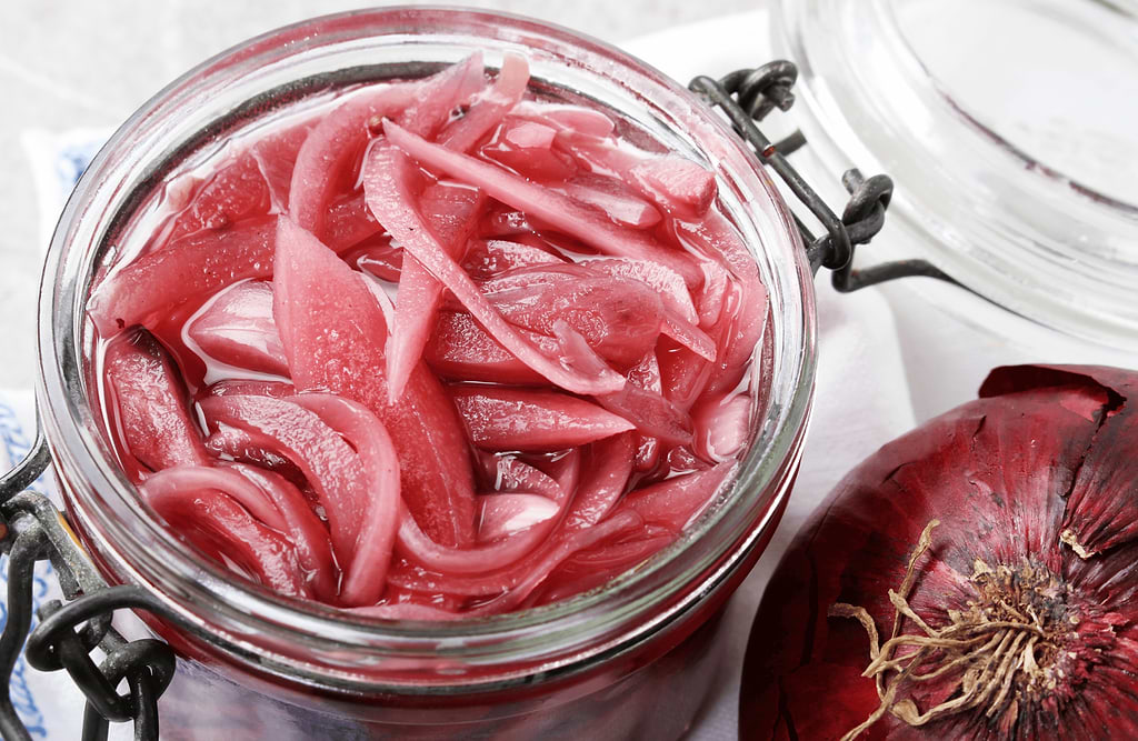 Pickles d'oignons rouges