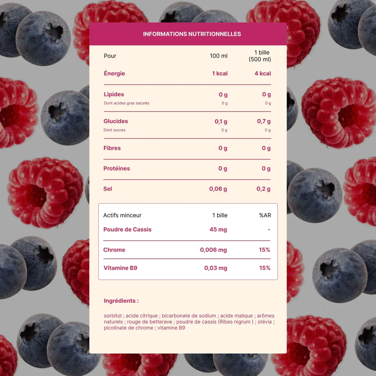 Functionele afslankdrank frambozen tablet