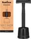 Metal Safety Razor with Stand Black