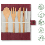 Set de Couverts Bambou Coloris Vin 1