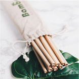 Pack 12 Bamboo Straws 22cm 2