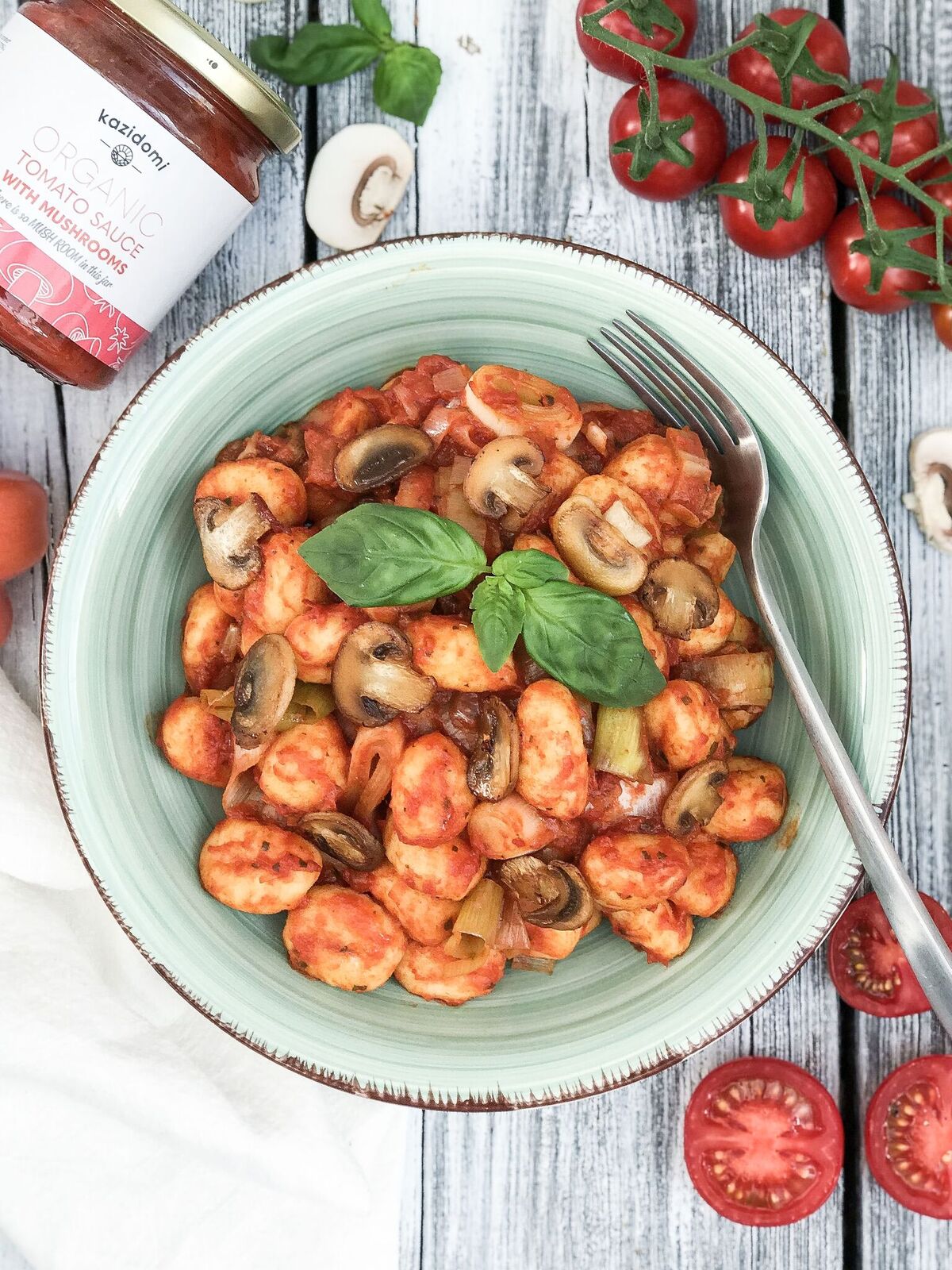 Gnocchi de tomates et poireaux