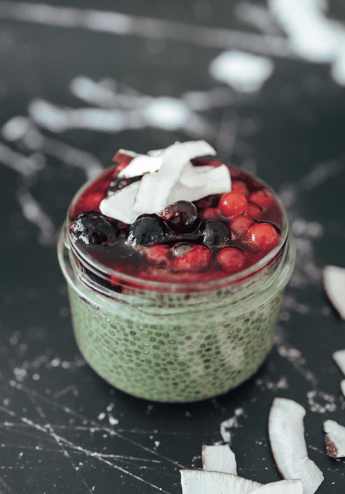 Healthylifemary x Kazidomi : verrines de chia matcha (anti-inflammatoire)