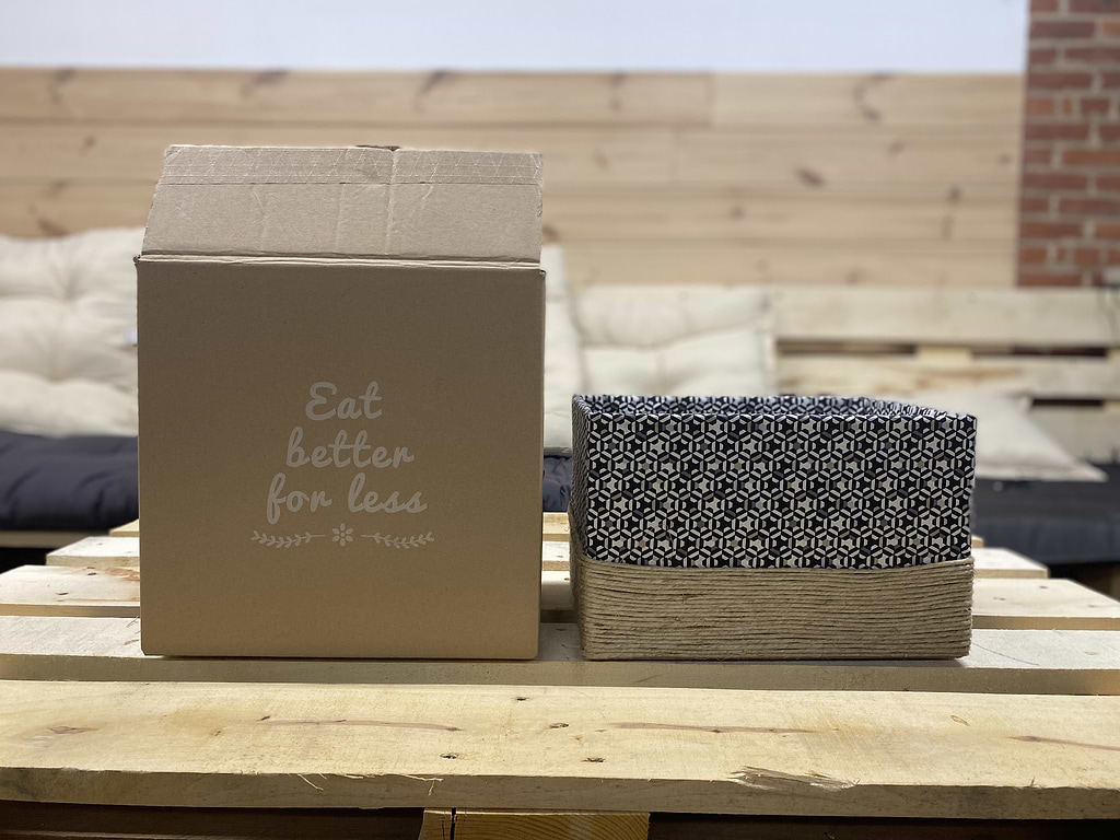 Comment transformer son carton Kazidomi en panier déco ?