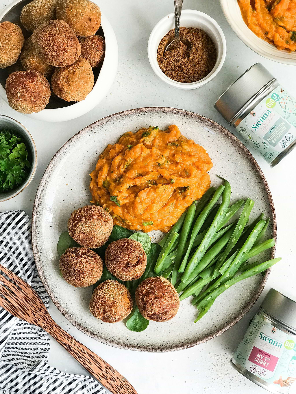 Falafels et purée de carottes pour les jeunes enfants