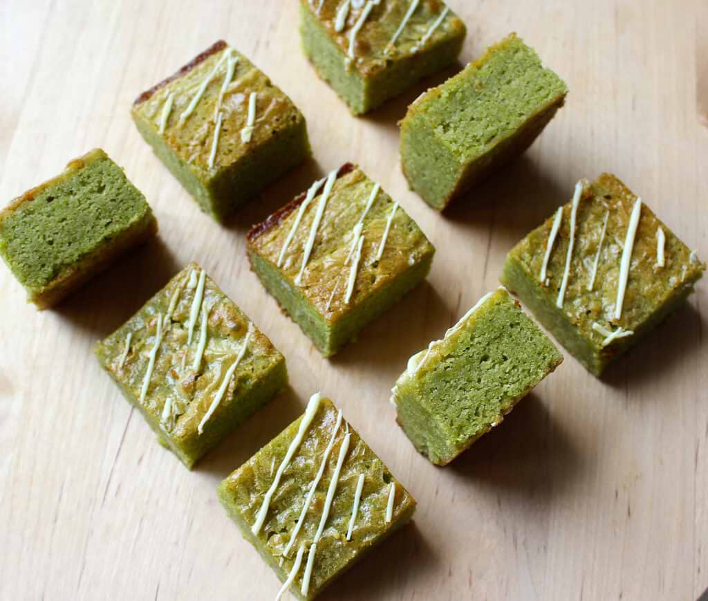 Matcha vegan brownie