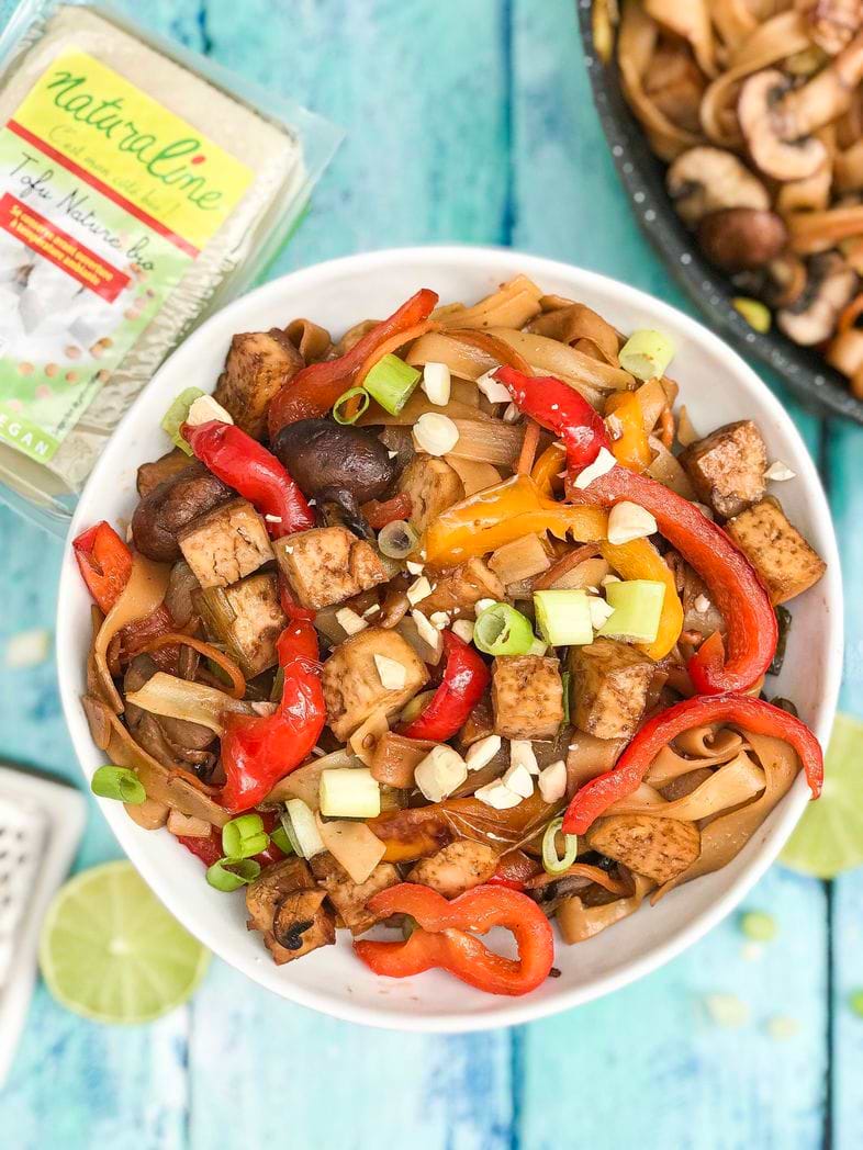 Tagliatelles au tofu et petits légumes 