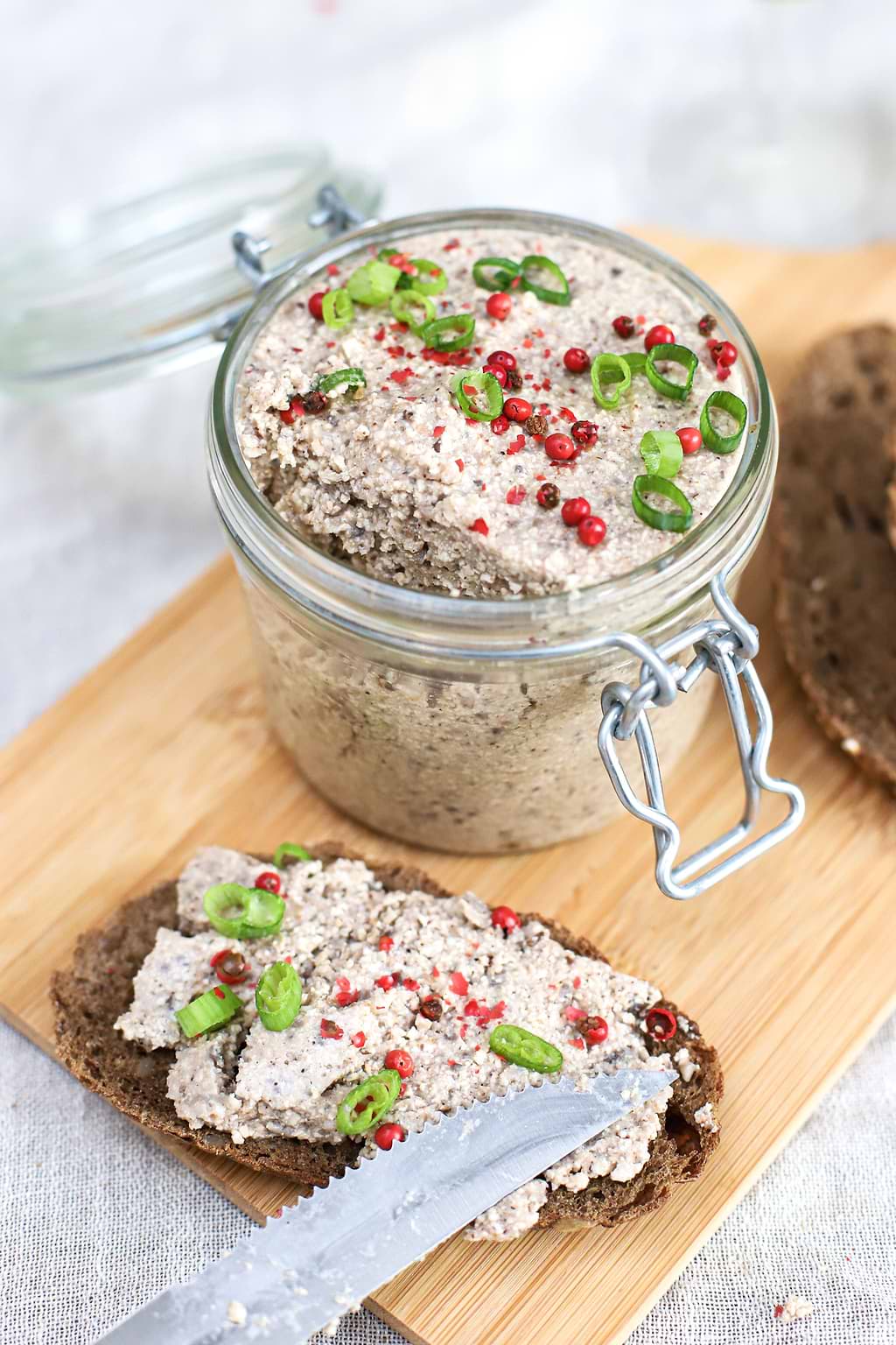 Vegan Christmas terrine with mushrooms and smoked tofu