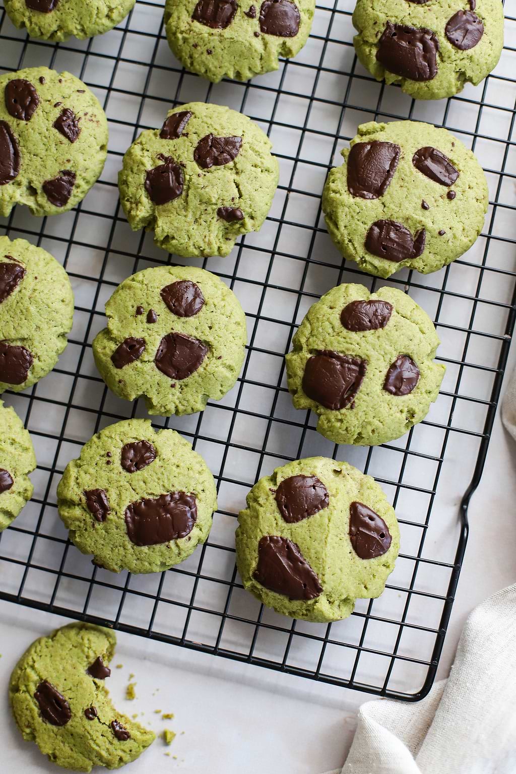 Cookies au thé matcha et chocolat noir 85 %