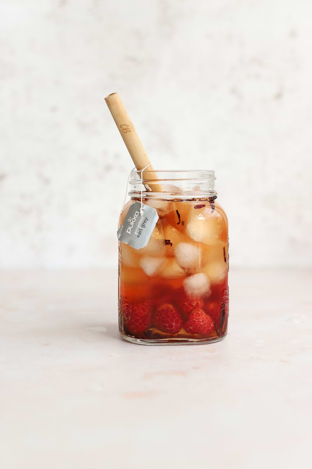 Earl Grey hibiscus en frambozen ijsthee