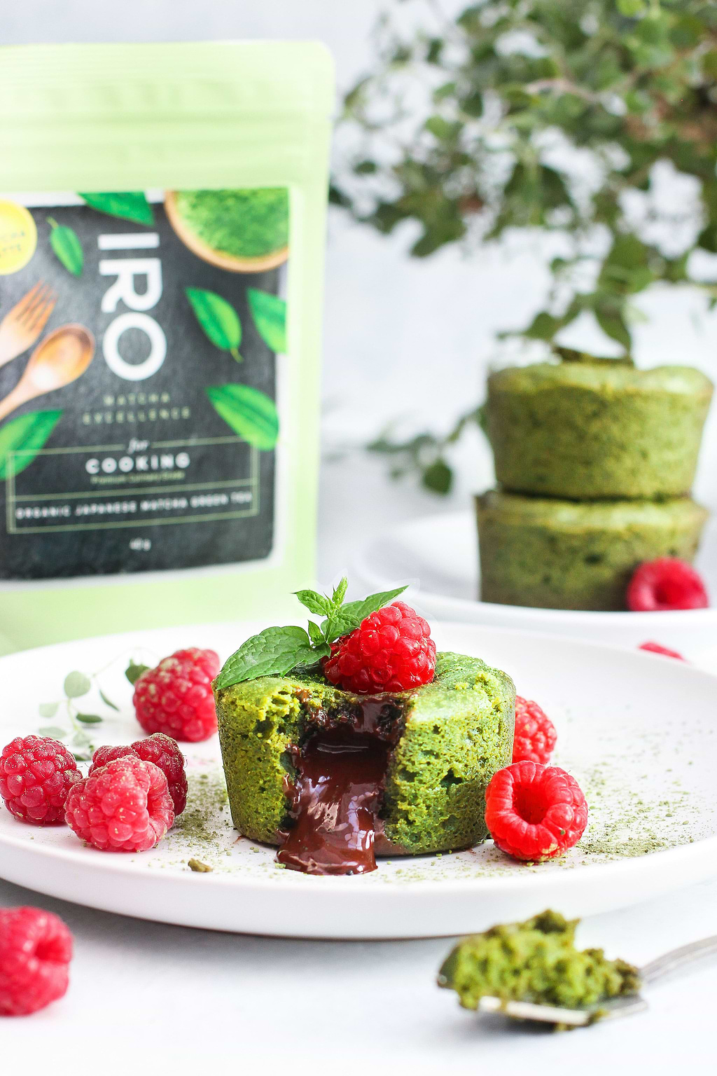 Matcha-chocolade fondant