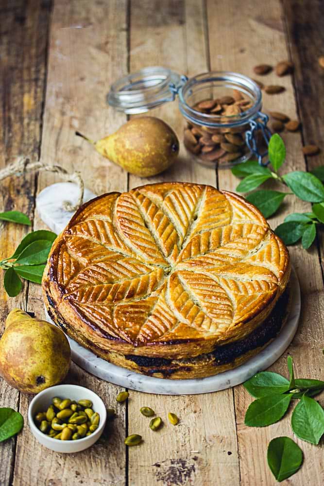 Galettes des Rois vegan à la purée de pistache et poire
