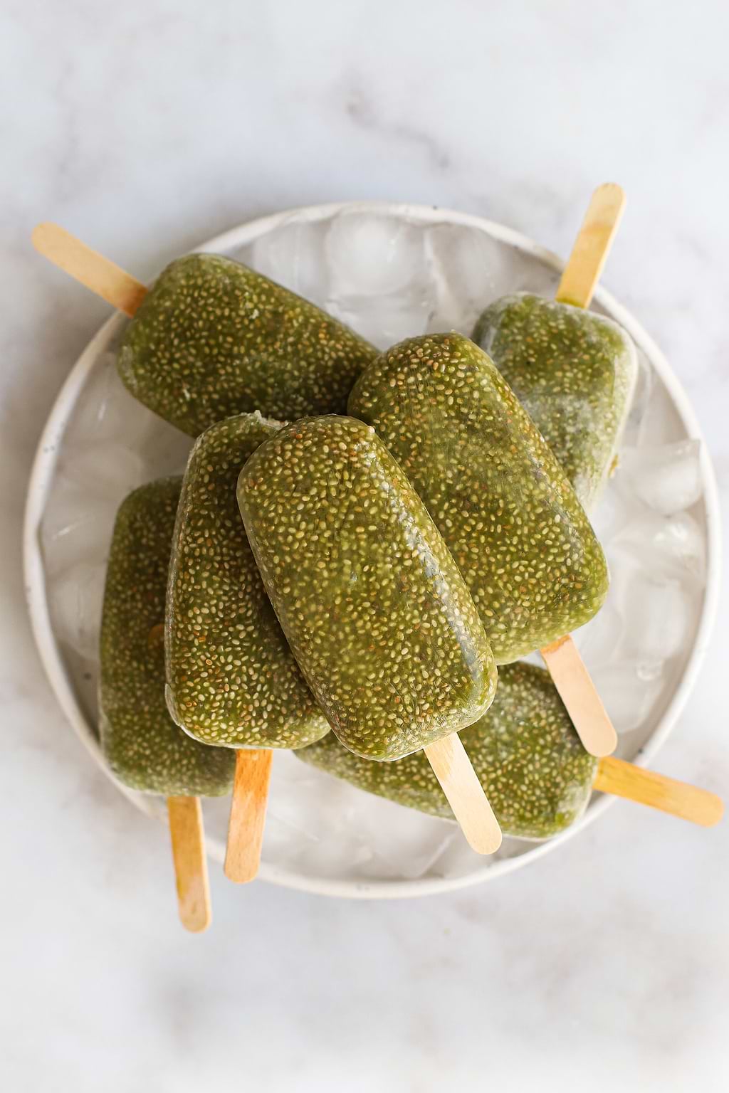 Glace aux graines de chia et matcha (IG bas)