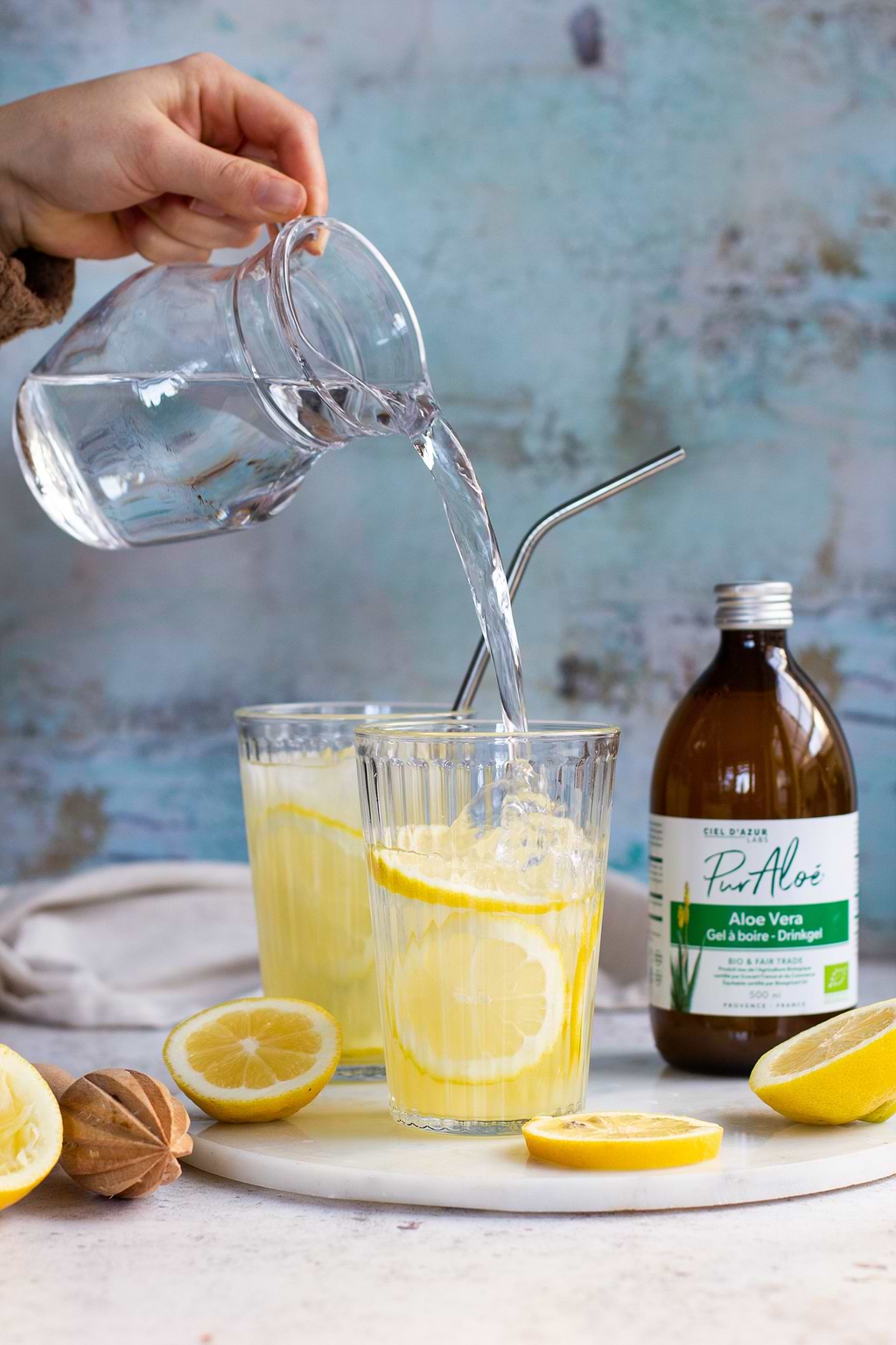 Limonade cétogène à l'aloe vera