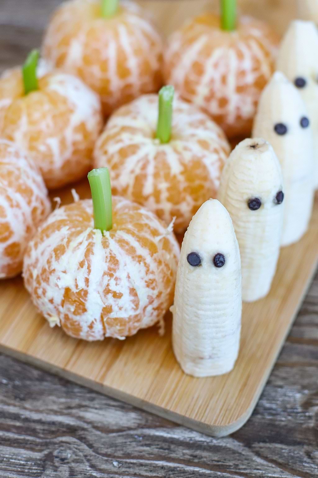 Mandarines citrouilles et bananes fantômes
