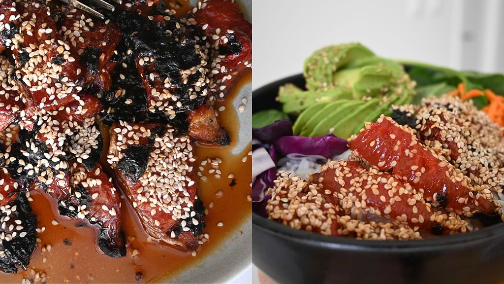 Thon et saumon vegan à base de pastèque 