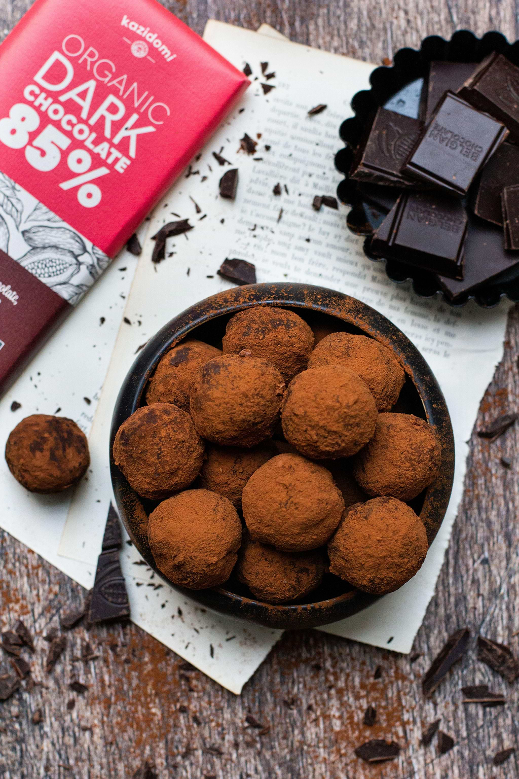 Rauwe cacaotruffels met dadels