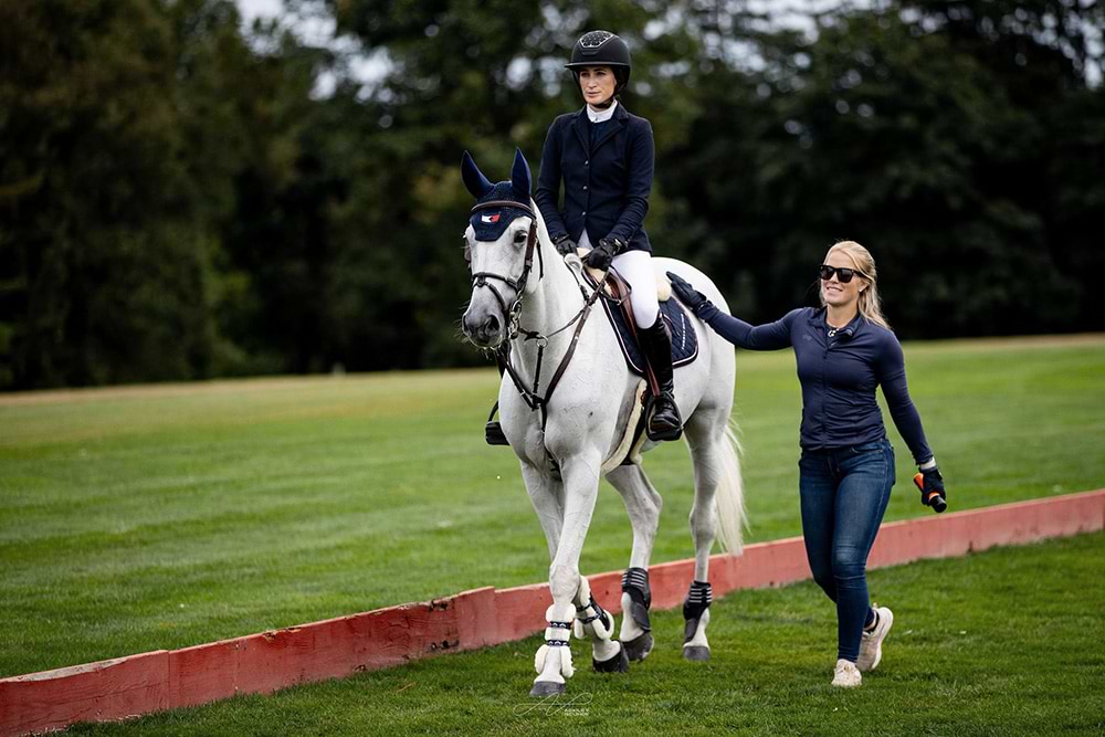 Josefine Eliasson wearing technical top full zip navy