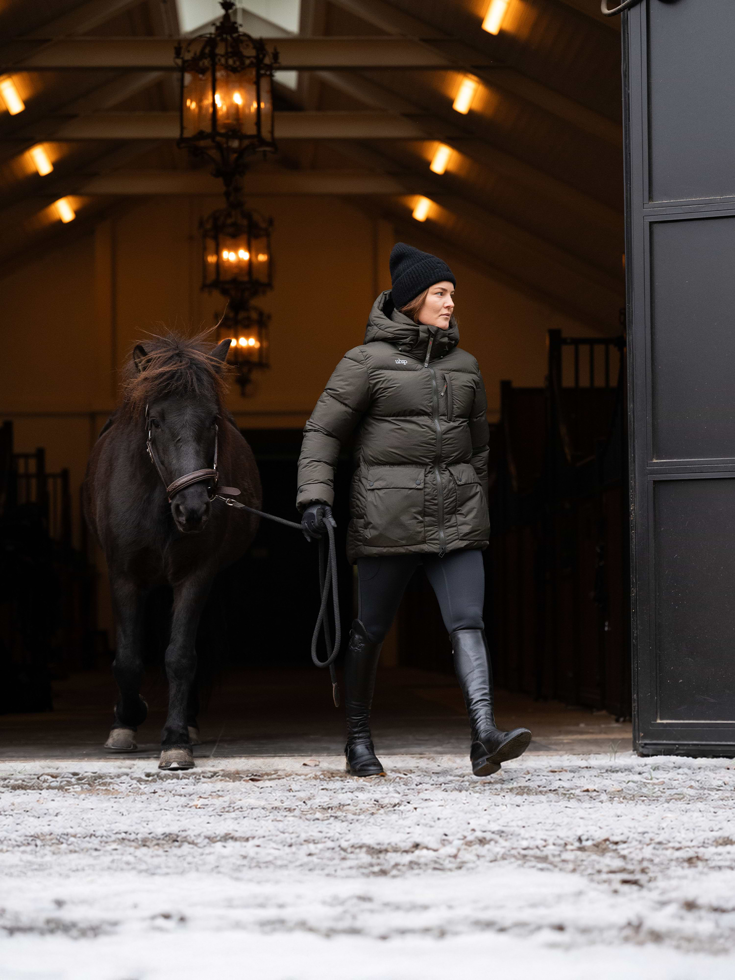 Green winter riding jacket from Uhipwear