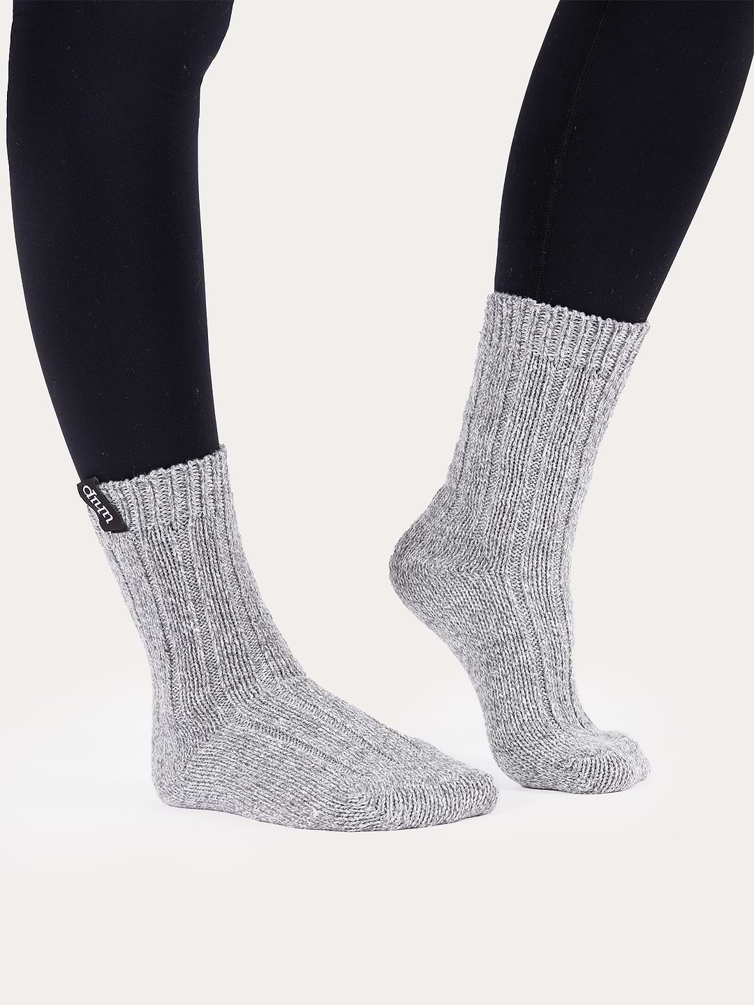 Wool Sock x2 Grey Melange Mix