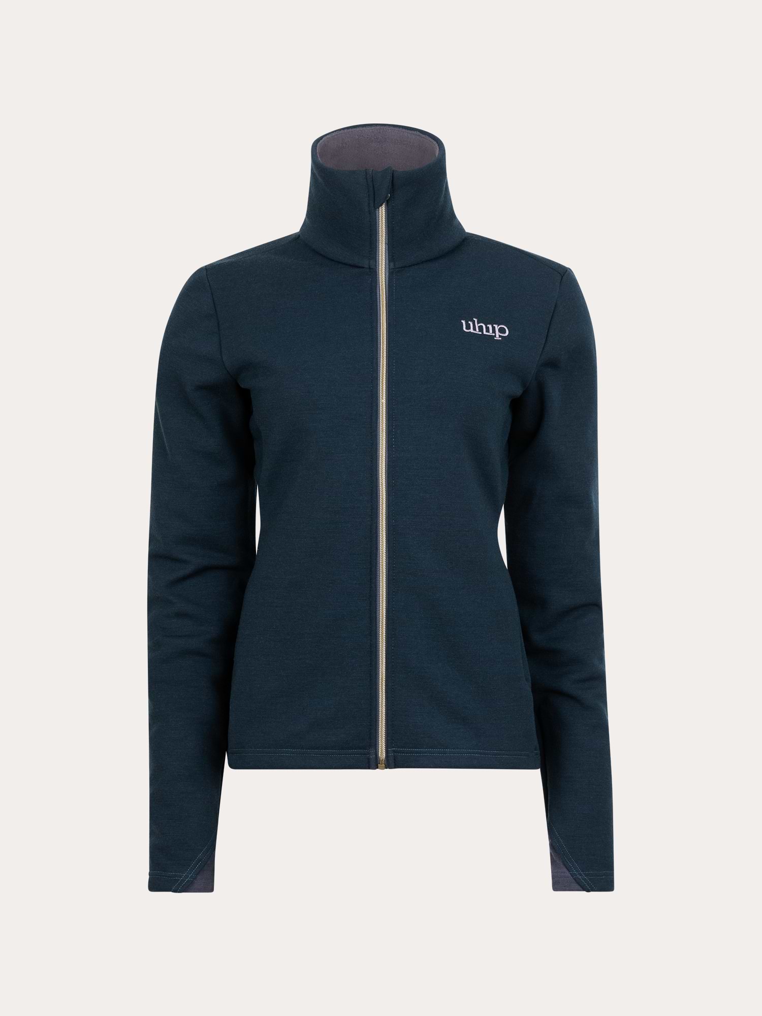 Woolblend Full Zip Blue Graphite