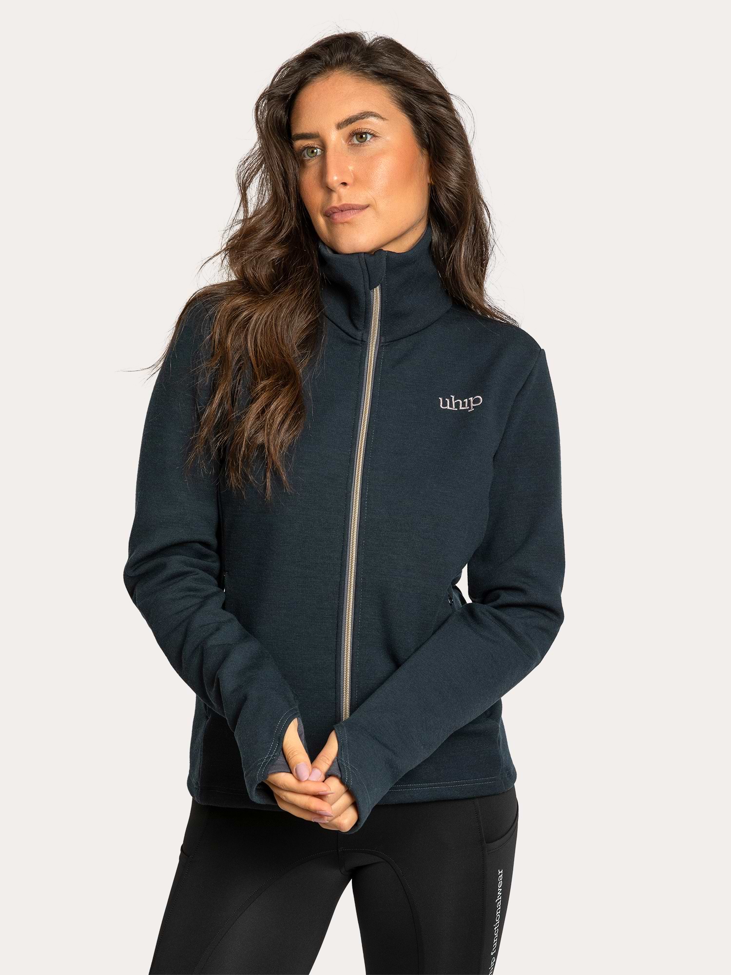 Woolblend Full Zip Blue Graphite