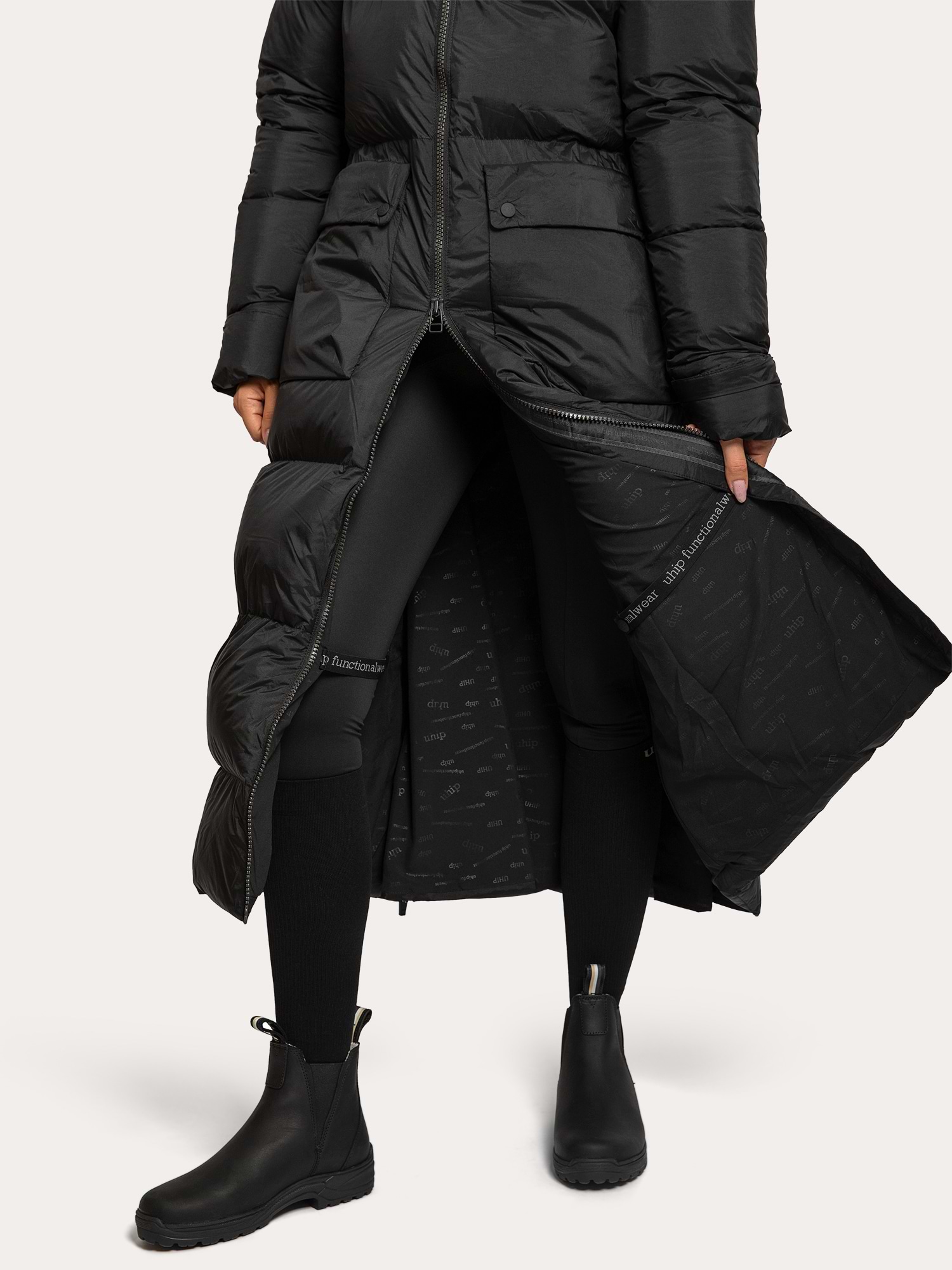 Arctic Puffer Coat Extended Jet Black