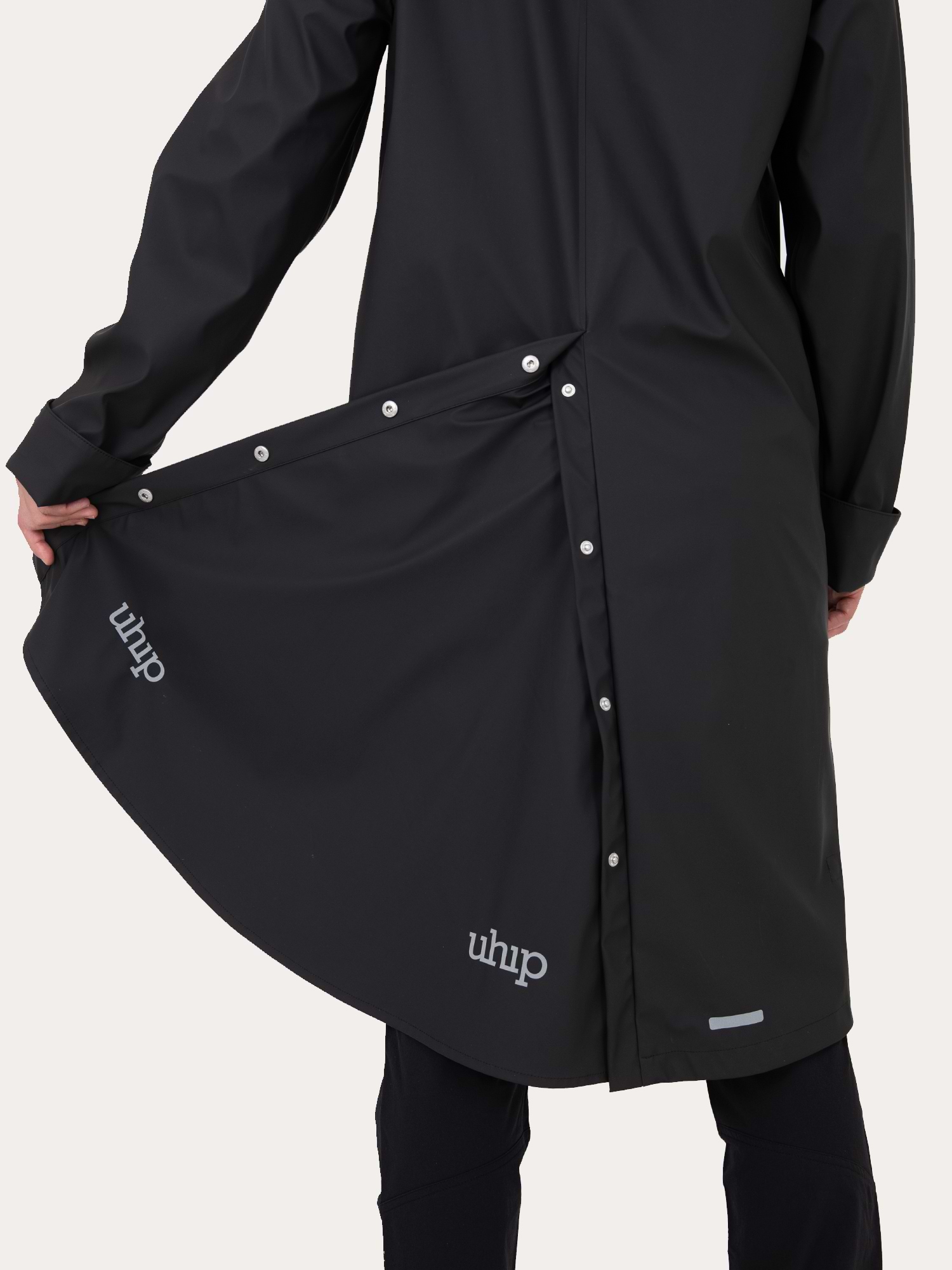 Winston Raincoat Jet Black – Long Waterproof Riding Coat | Uhip - Uhip
