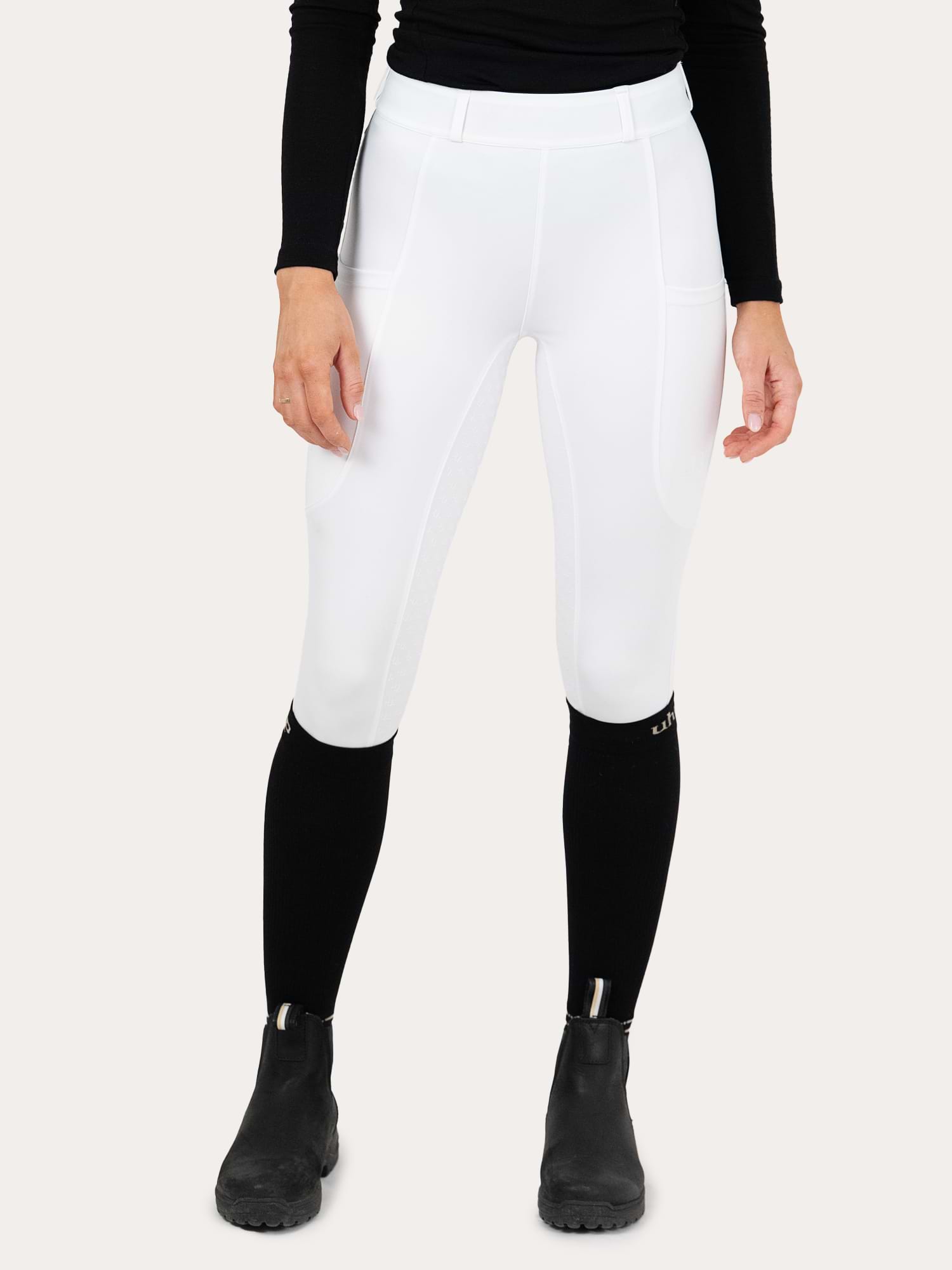 Hybrid Competition Breeches – Full Seat White Riding Tights | Uhip