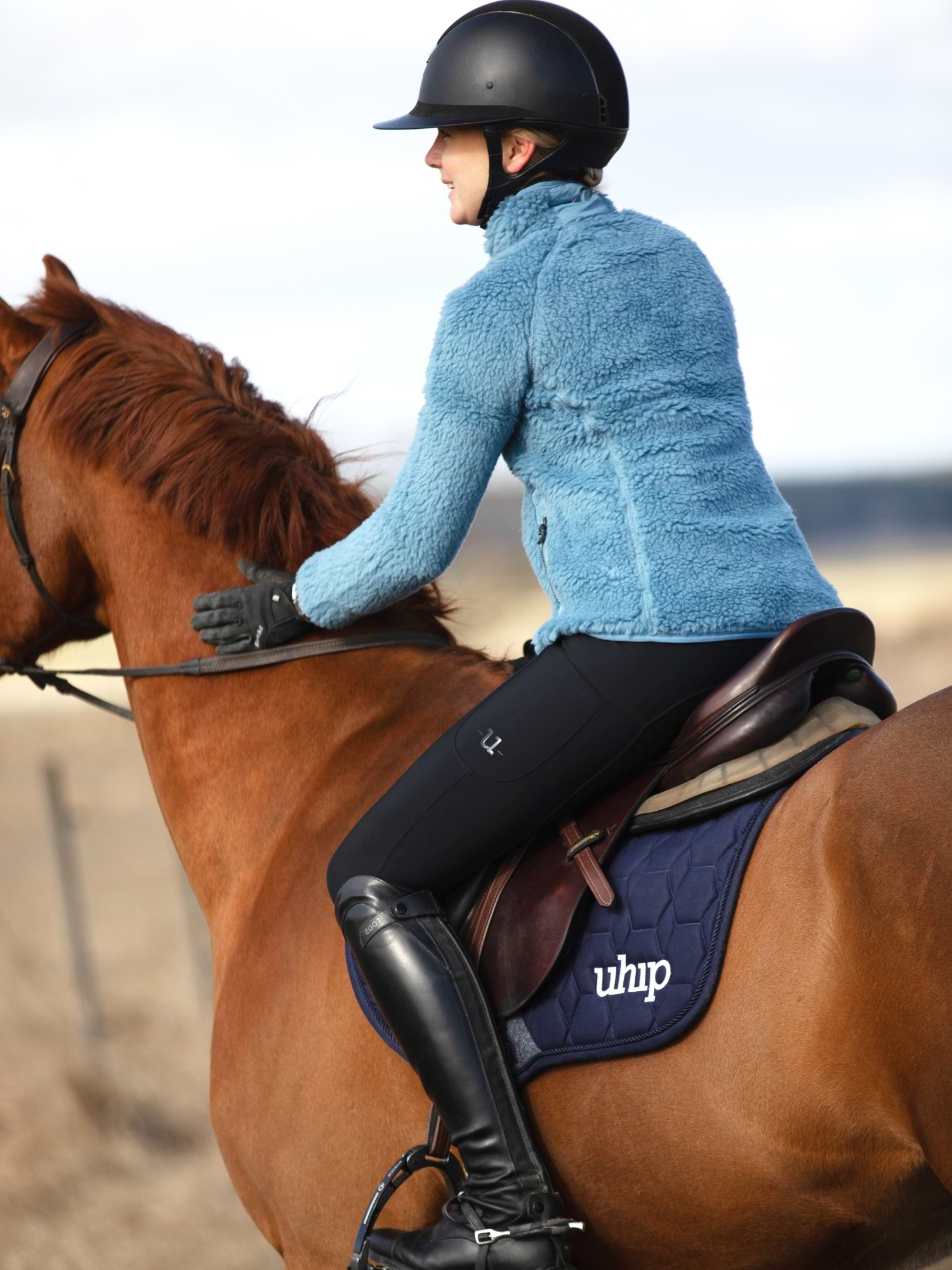 Merino Pile Full Zip Blue Shadow