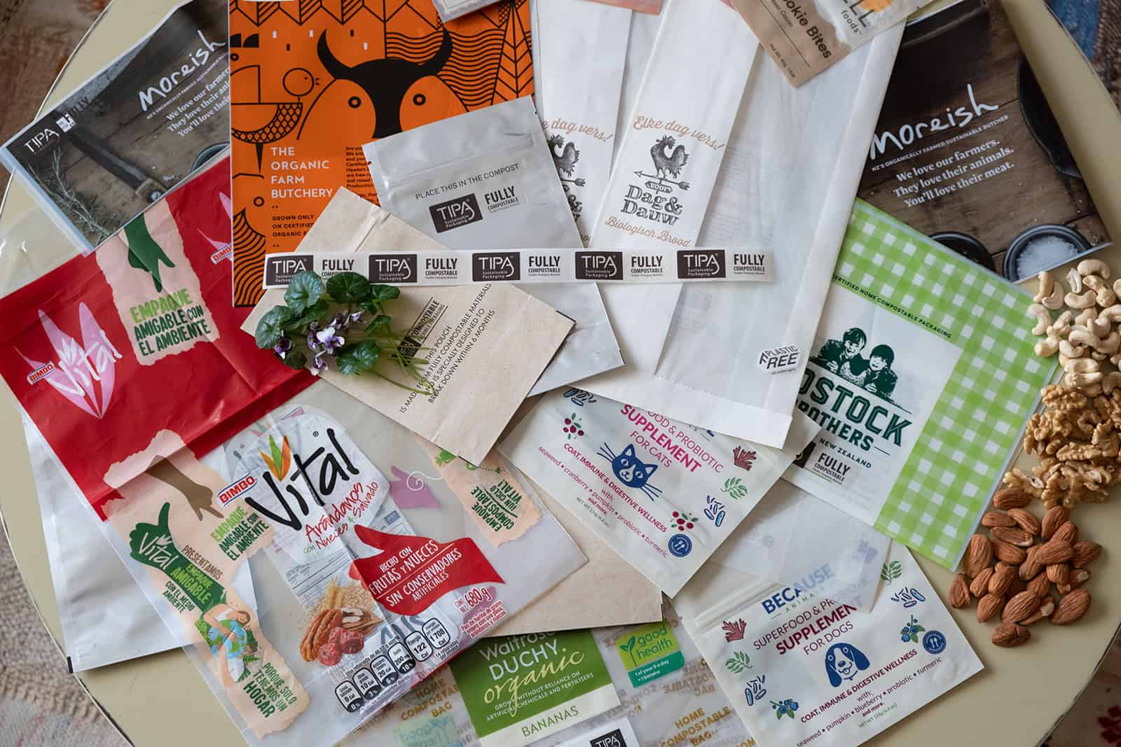 collection of web packaging labels