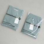 Medhoodie in compostable packaging