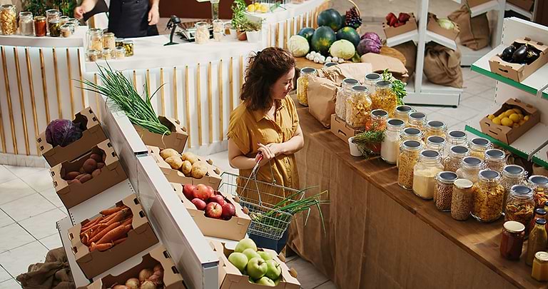 Organic fruits and vegetables