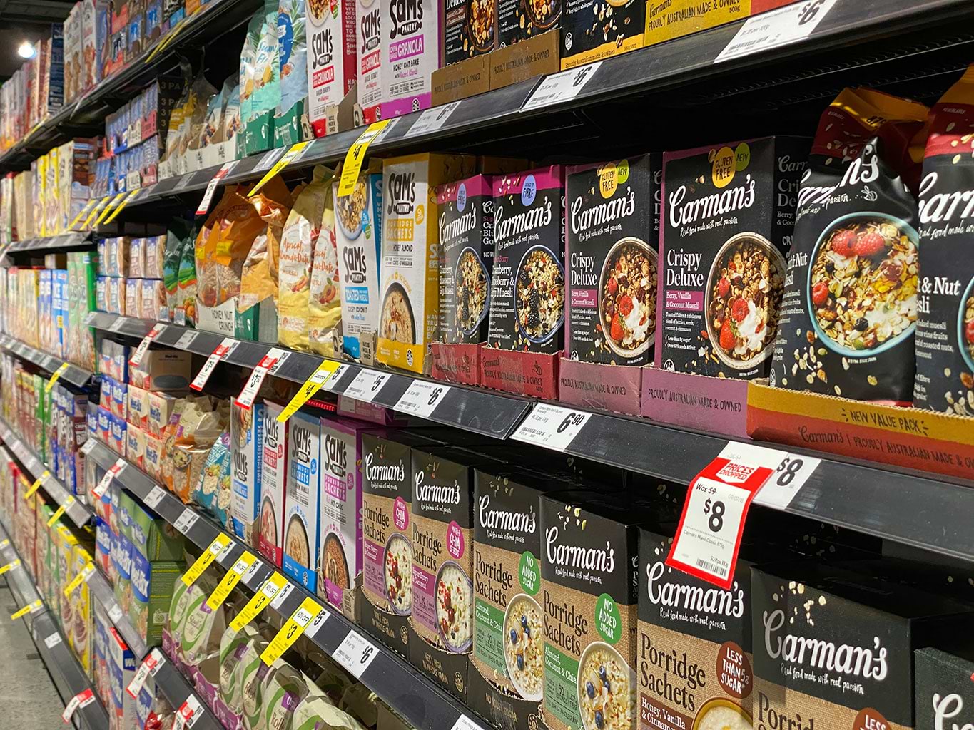 Supermarket shelves