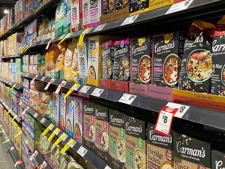 Supermarket shelves