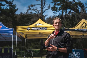 Team Innova Player Joel Freeman planning his disc golf tournament strategy