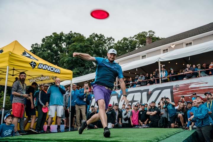 Innova sponsored player Jeremy Koling (aka Big Jerm) attempting to throw over the lake at the USDGC