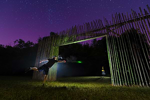 playing disc golf at night