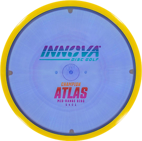 Innova Champion Atlas - Straight Mid Range Disc. Yellow / Blue colors.