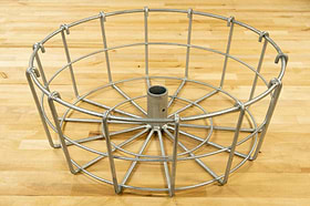 Permanent Disc Golf Basket Parts - Innova DISCatcher Pro 28 Basket. Galvanized steel construction. Side view.
