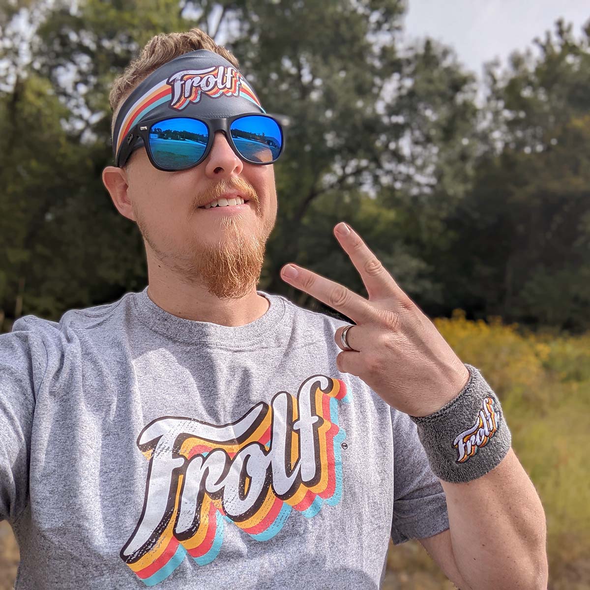Disc Golf Sweatbands - Headband and Wristband Set - Frolf Logo
