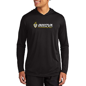 Innova Podium Hoodie Tee. Black color.