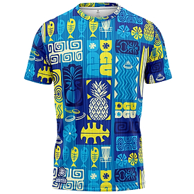 Hawaiian Disc Golf Jersey - Tiki Hut. Front view.