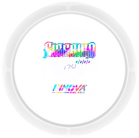 Bottom Stamp Innova Star Firebird (White) - Disc Dyeing. White disc. Rainbow bottom stamp.