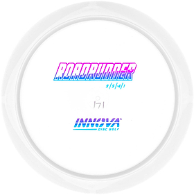 White Bottom Stamp Innova Star Roadrunner - Disc Dyeing. White disc. Rainbow bottom stamp.