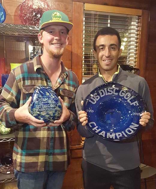 The two USDGC flight winners. Hanson (left) and Open Flight winner Paul McBeth.
