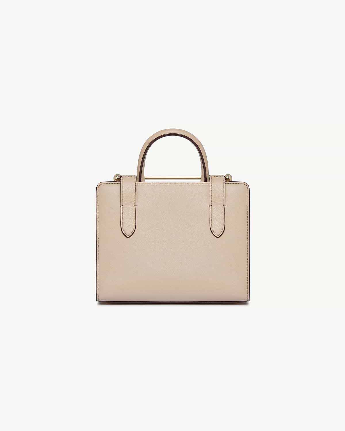 Top portion of oat mini tote bag with double handles and strap details.