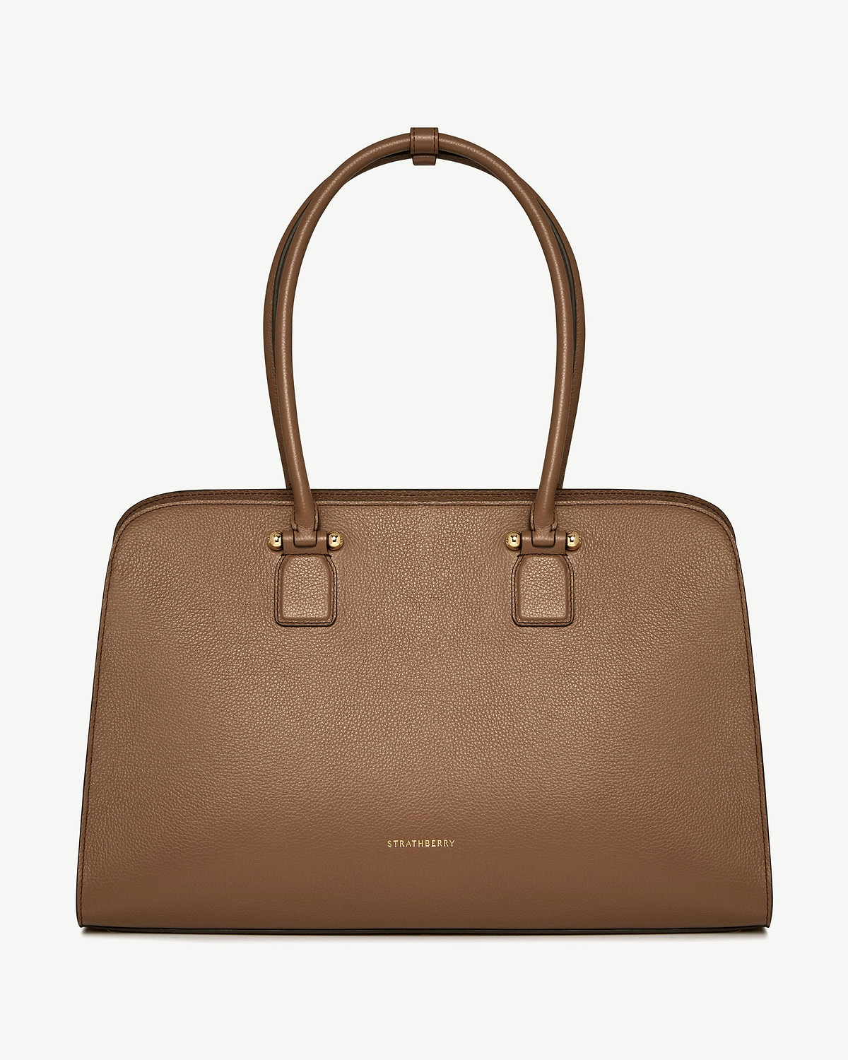 Strathberry Georgia Maxi tote bag in clay pebble leather with double handles