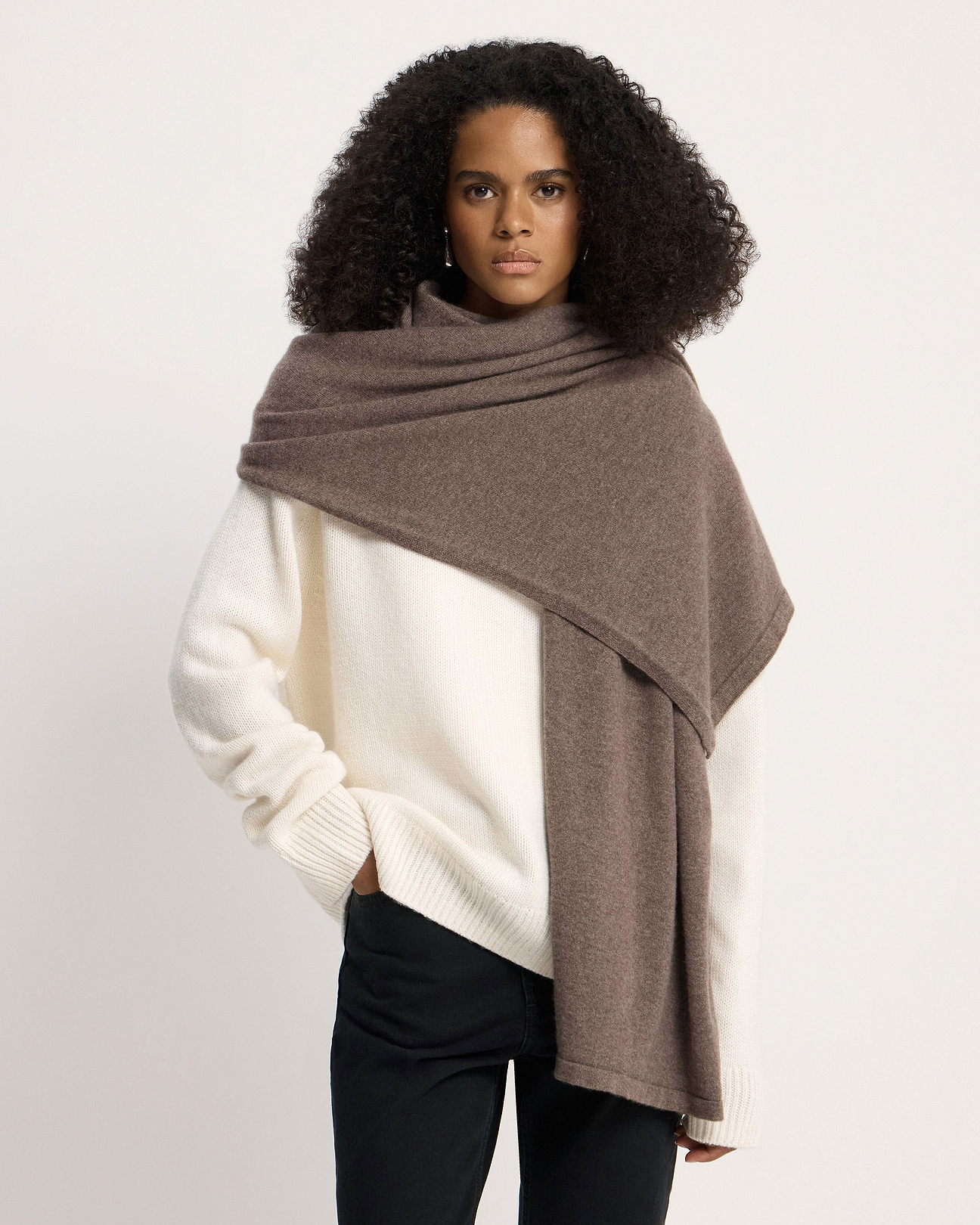 Strathberry - Westray Cashmere Travel Wrap - Brown