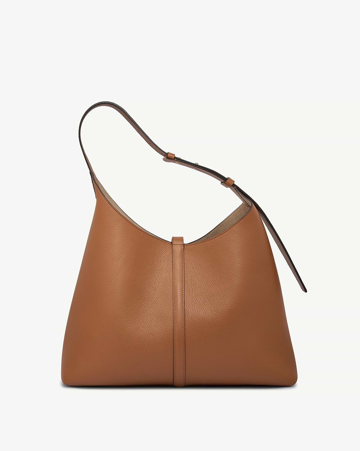 Tan pebbled leather Kite Hobo Maxi with single shoulder strap and central seam.